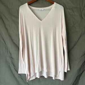 Vince Light Pink Long Sleeve Relaxed Fit Top Size Medium